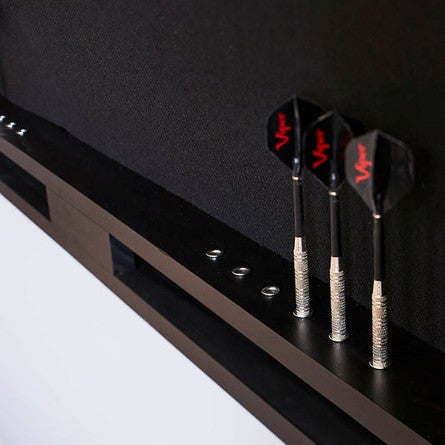 black dartboard cabinet