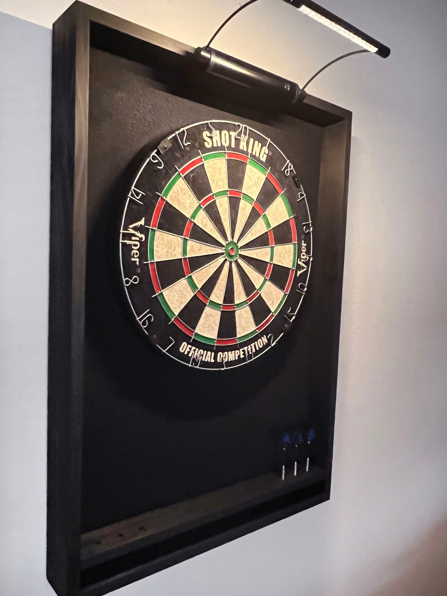 The Boardroom – Handcrafted Dartboard Cabinet Set in Black | Made in the USA 🇺🇸