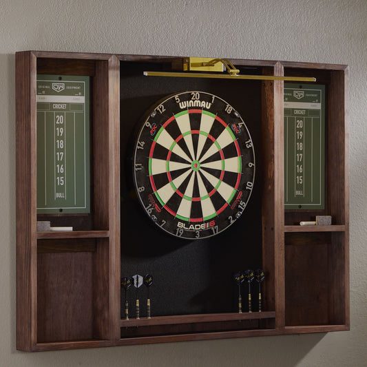 Traditional Dartboard Cabinet in Heritage Mahogany