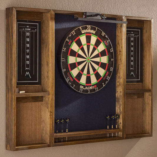 Dartboard Cabinet with LED Lighting & Dual Scoreboards | Mountain Man