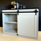 Modern farmhouse coffee bar, beverage storage center.  Makes a great wine or liquor cabinet with plenty of storage space.
