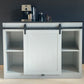 Modern farmhouse coffee bar, beverage storage center.  Makes a great wine or liquor cabinet with plenty of storage space.