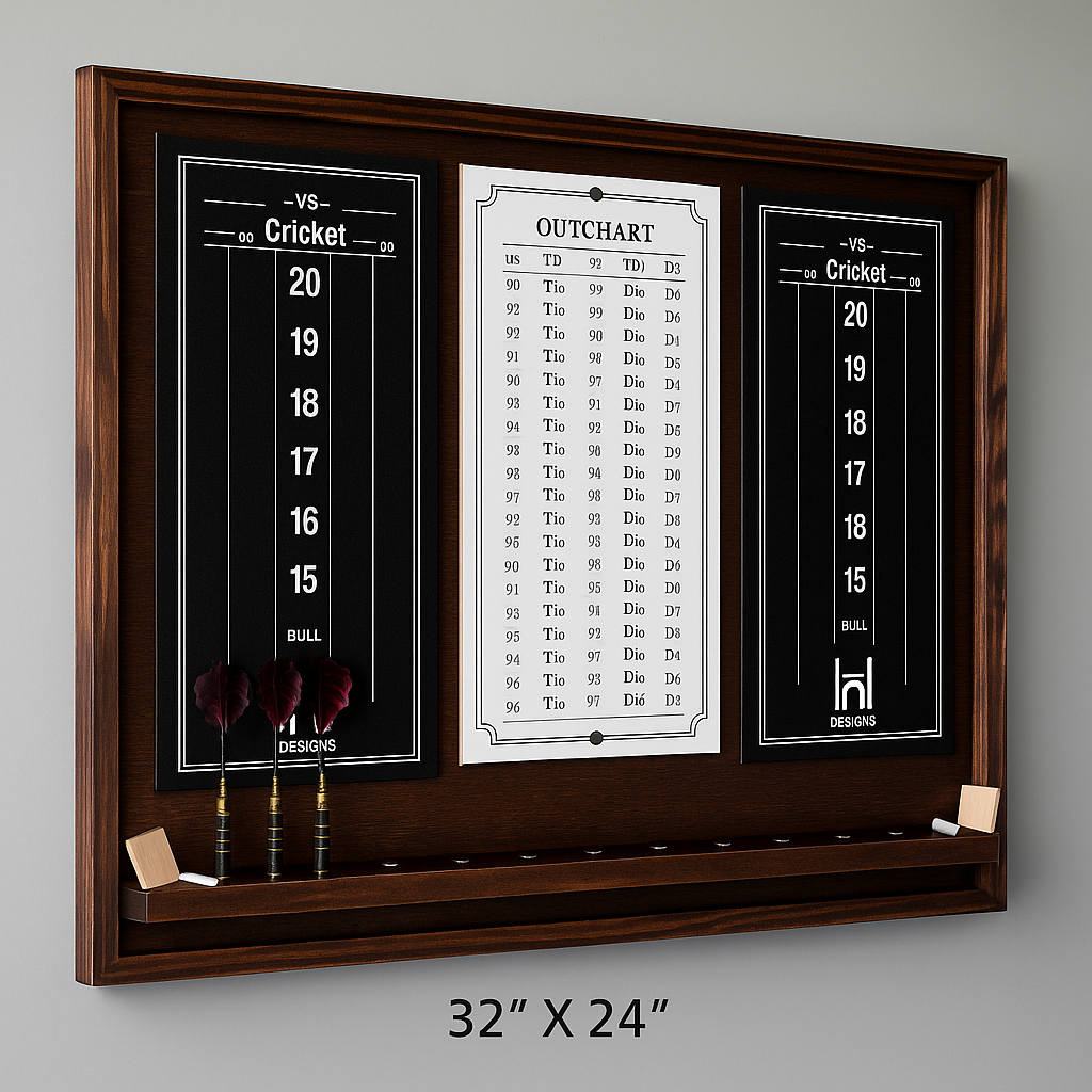 The Scorekeeper – Handcrafted Dartboard Scorekeeping Center