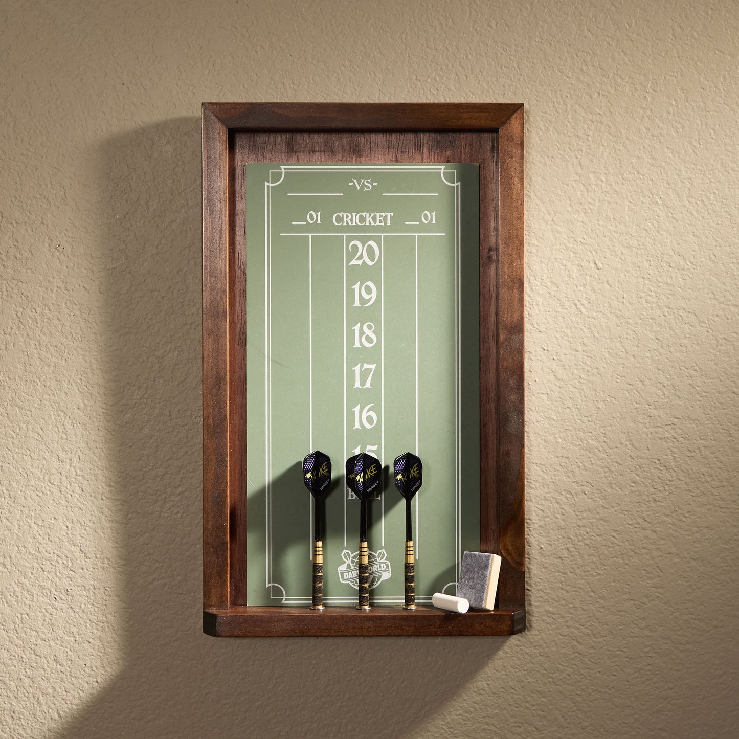 Cricket Dart Scoreboard – Wall Mounted Wood Scorekeeper (17.5” x 11”)
