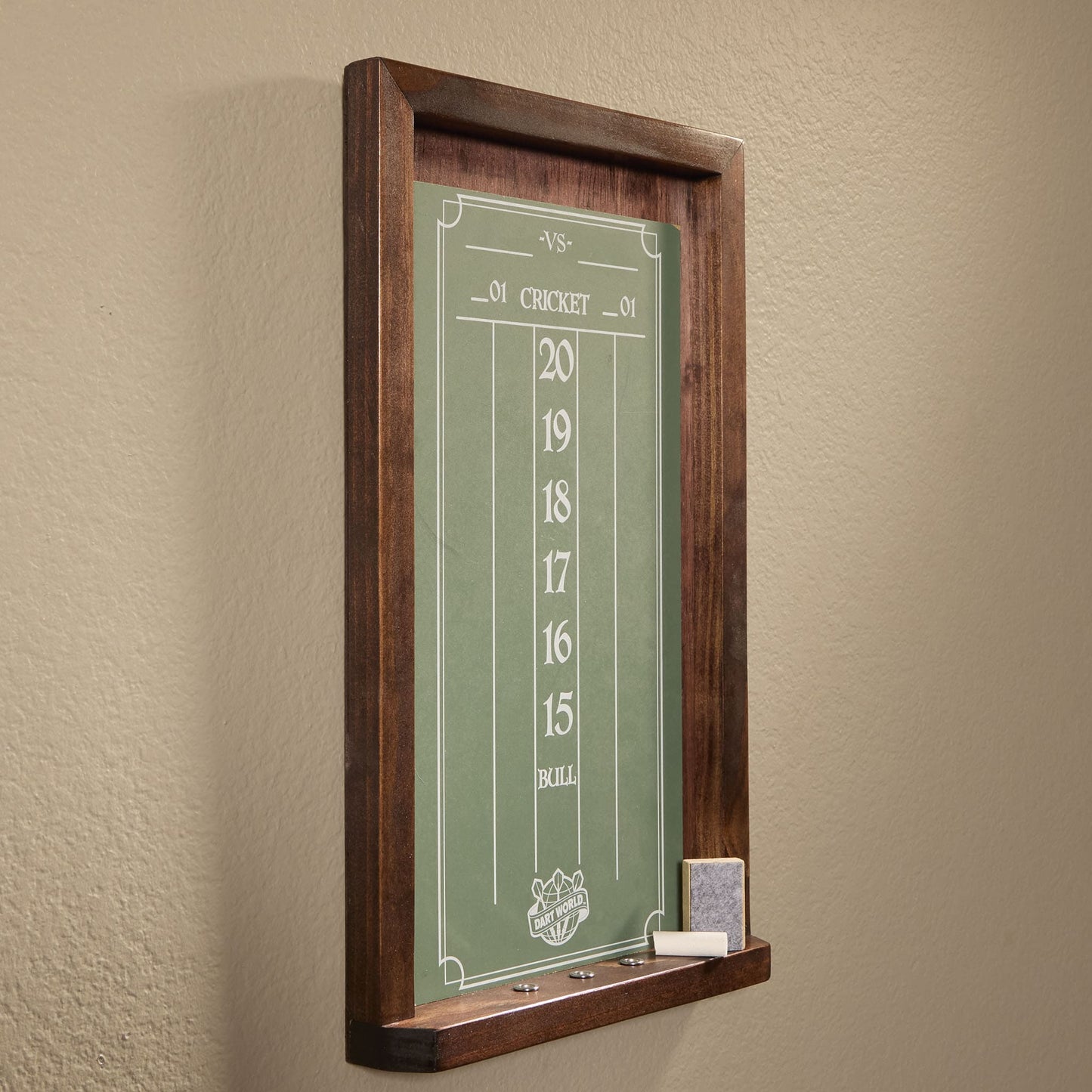 Cricket Dart Scoreboard – Wall Mounted Wood Scorekeeper (17.5” x 11”)