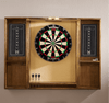 Modern Dartboard Cabinet in Saddle Walnut