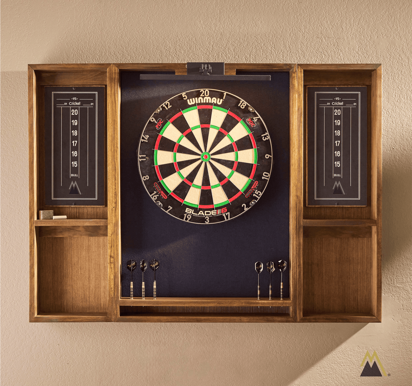 Modern Dartboard Cabinet in Midnight Walnut