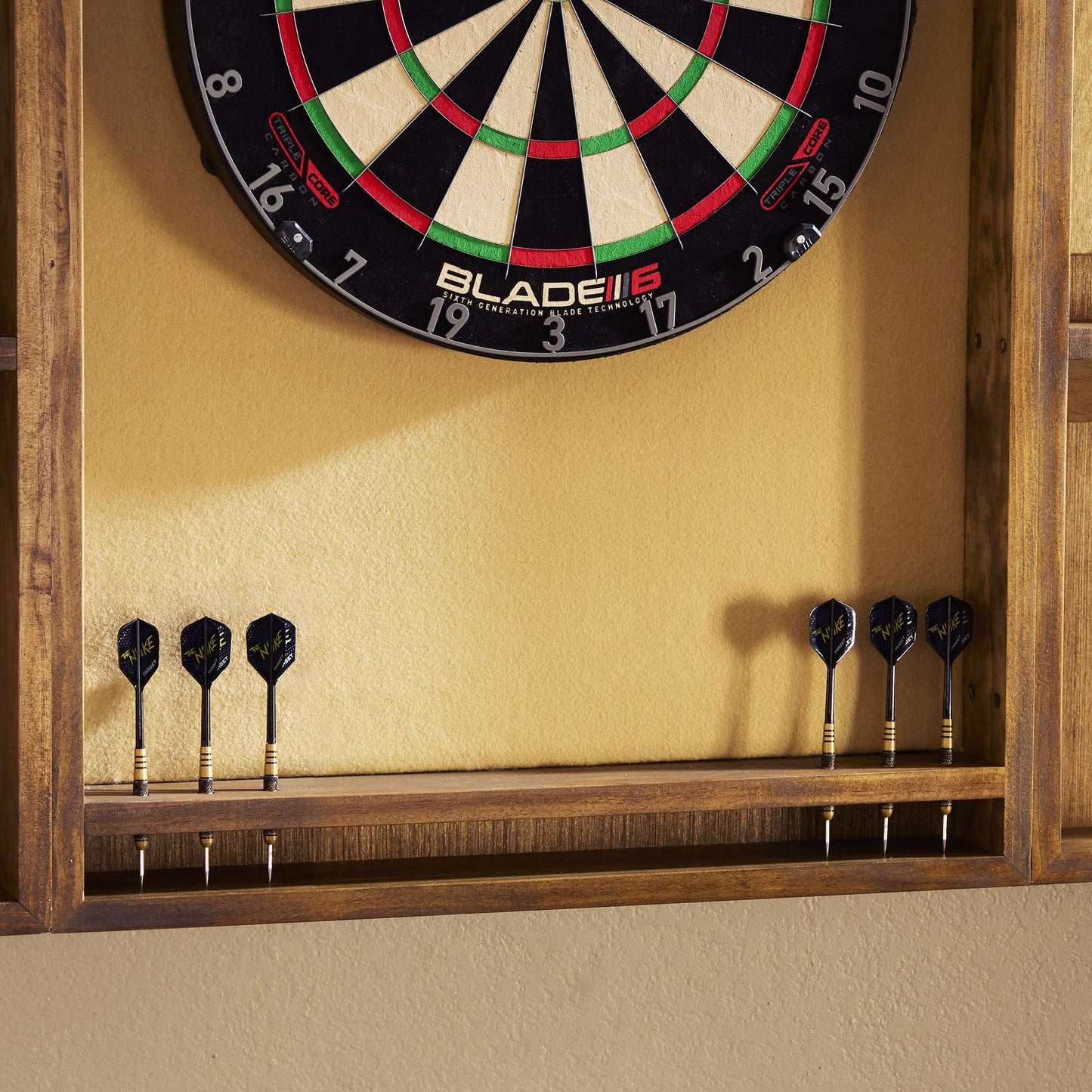 Dartboard Cabinet with LED Lighting & Dual Scoreboards | Mountain Man
