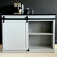 Modern farmhouse coffee bar, beverage storage center.  Makes a great wine or liquor cabinet with plenty of storage space.