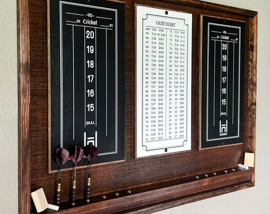 The Scorekeeper – Handcrafted Dartboard Scorekeeping Center
